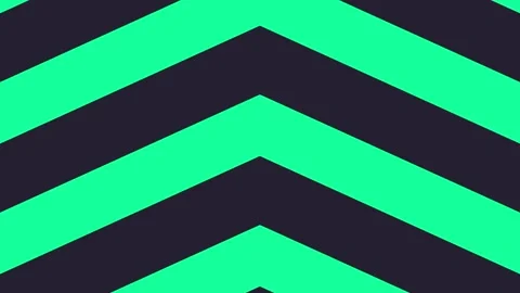 Chevron Pattern Background, Bright Green Stripes on Dark Gray, Modern Geome.. Stock Footage 333472118