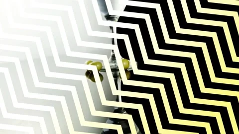 Chevron pattern design over cocktail glass with lime wedge against black Stock Footage 158416288