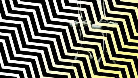 Chevron pattern design over olives in two cocktail glasses against black Stock Footage 158416247