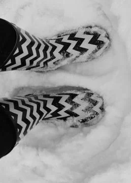 Chevron pattern snow boots Foto stock