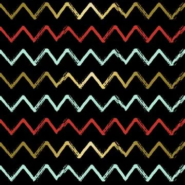 Chevron pattern with zig zag lines in gold color 스톡 일러스트