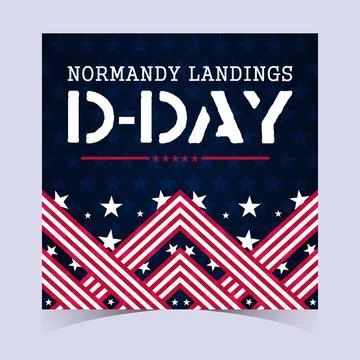 Chevron Patterned D Day Poster Banner Stock Illustration
