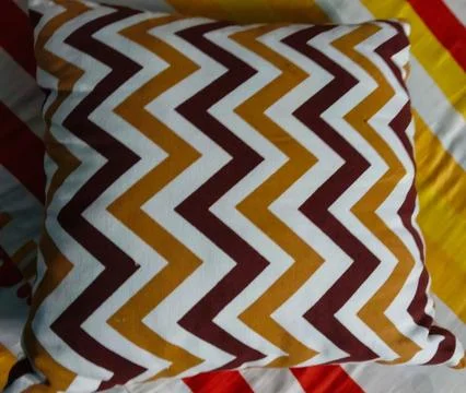 Chevron patterned pillow Stock Photos