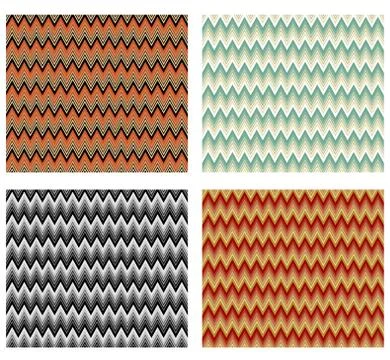 Chevron patterns tile, multicolored design element, decorative seamless Illustrazione stock