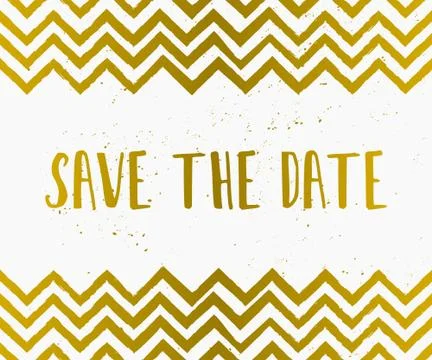 Chevron PatternSave the Day Card Stock Illustration