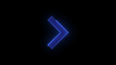 Chevron right small stroke icon glowing neon blue color animation Stock Footage 289399084