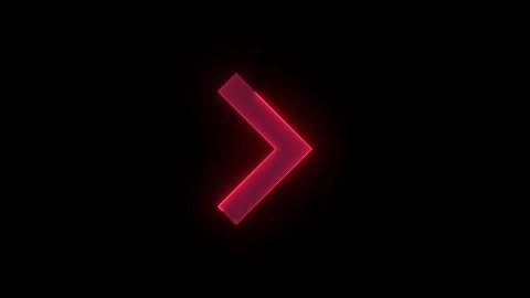 Chevron right small stroke icon glowing neon red color animation Stock Footage 289399102