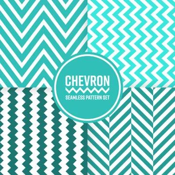Chevron seamless pattern background set. Blue color vector illustration Illustrazione stock