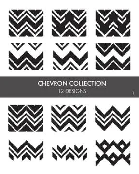 Chevron Seamless Pattern Collection Illustrazione stock
