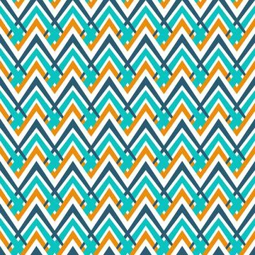 Chevron seamless pattern, geometric 70-s hipster style, triangle shape, zigzag Stock Illustration
