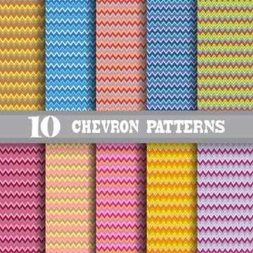 Chevron seamless patterns  for invitations, cards, scrapbooking, print Stock Illustration