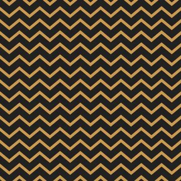Chevron vector seamless pattern background gold thin lines on black. Illustrazione stock
