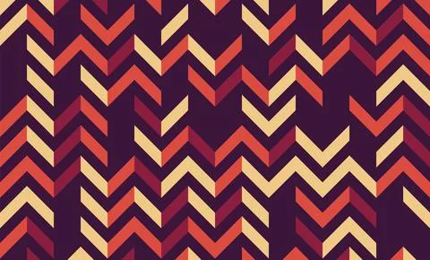 Chevron Zigzag Pattern in Warm Autumn Color Palette with Purple, Maroon, Oran イラスト素材
