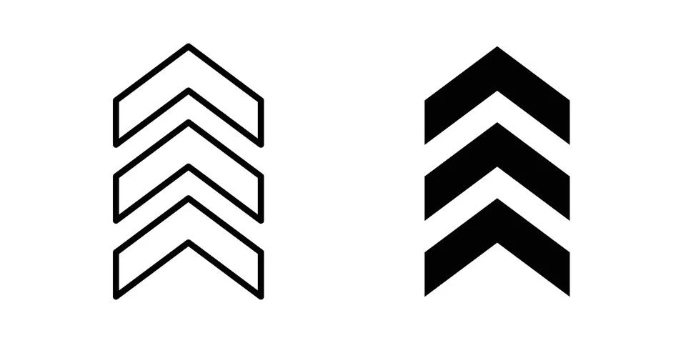 Chevrons icon set, collection of vector icons Stock Illustration