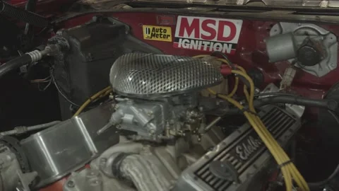 Chevy El Camino engine Stock Footage 136138013
