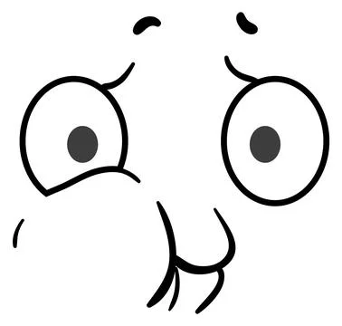 Chewing face expression. Comic head. Funny emotion Illustrazione stock