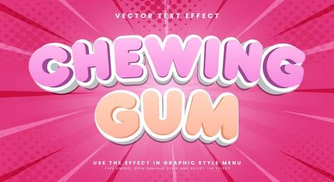 Chewing gum 3d editable text effect template Stock Illustration