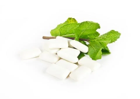 Chewing gum and mint Stock Photos