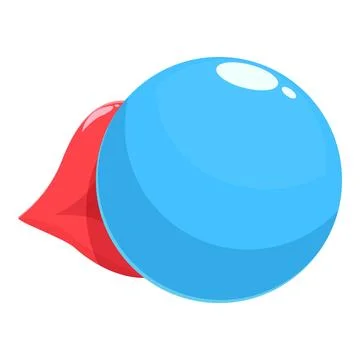 Chewing gum blowing a big bubble with red wrapper Stock Illustration