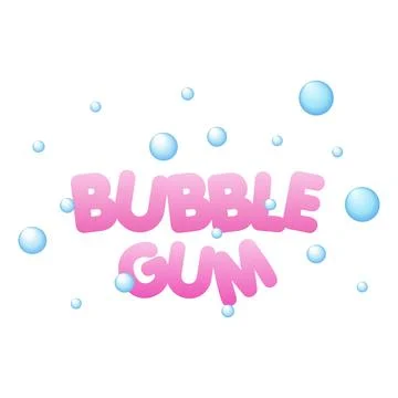 Chewing gum. bubbles on white background. Vector illustration Stock Illustration
