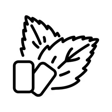 Chewing gum with mint icon vector outline illustration Stock Illustration