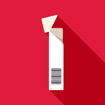 Chewing gum packaging with barcode on red background Stock Illustration