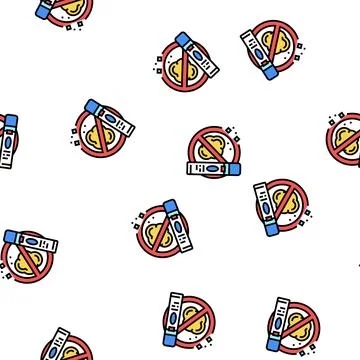 Chewing gum remover detergent vector seamless pattern Stock Illustration