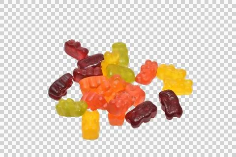 Chewing gum in the shape of bears. Stock Photos