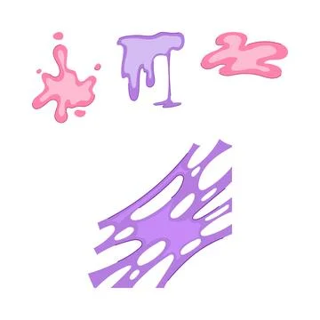 Chewing gum sticky texture dripping splash Stock Illustration