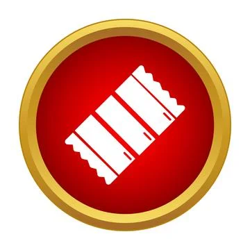 Chewing gum wrapper icon on red button Illustrazione stock