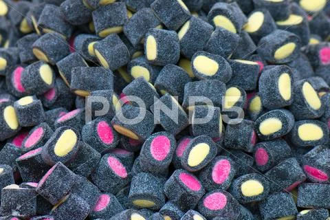 Chewy candy covered licorice Stock Photos