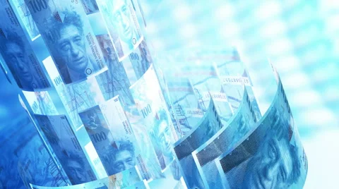 CHF Money Banknotes Rotating Background Loop. Stock Footage 64990124