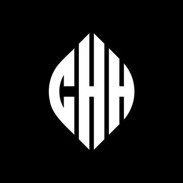 CHH circle letter logo design with circle and ellipse shape. CHH ellipse lett Stock Illustration