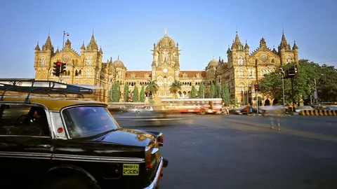 Chhatrapati Shivaji Terminus timelapse Stock Footage 78811087