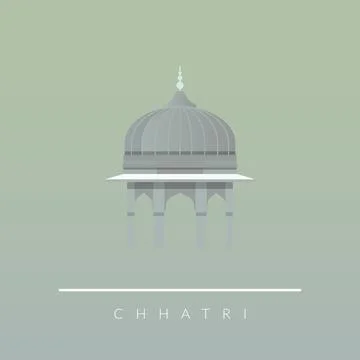 Chhatri - Semi-open, Elevated, Dome-Shaped Pavilions Elements - Stock Illus.. Stock Illustration