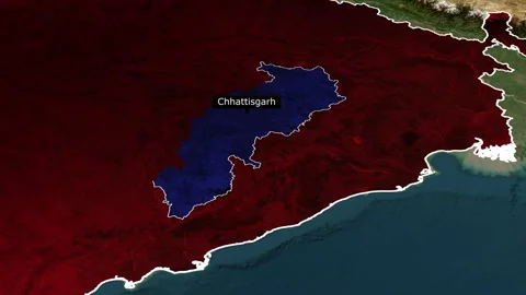 Chhattisgarh Map Stock Footage 299708813