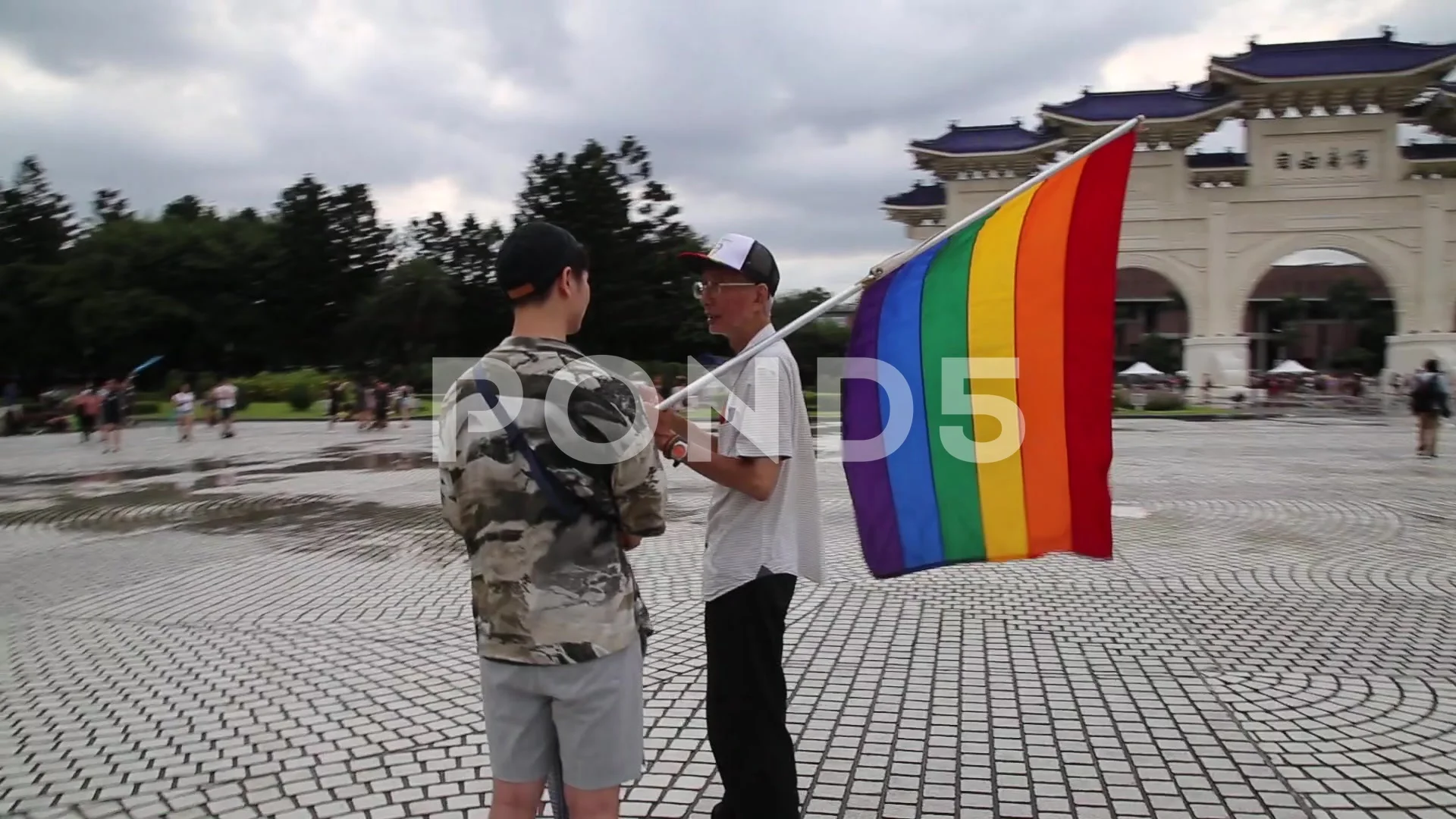 Chi Chia Wei Taiwanese gay activist chatting at Pride March For The World  202