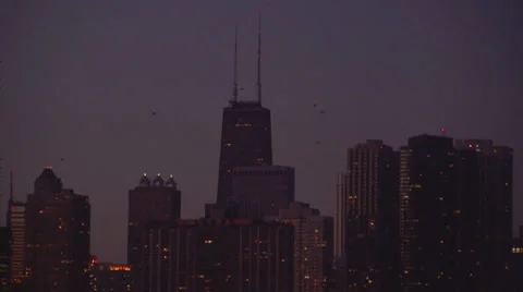 CHI Hancock night Vídeo Stock 35262937