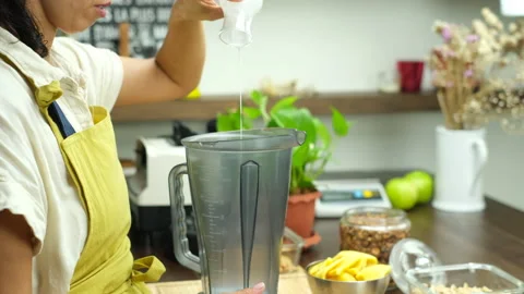 Chia pudding making process. Stock Footage 137835775