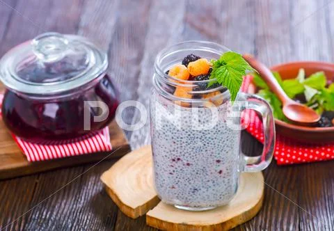 Chia pudding Stock Photos