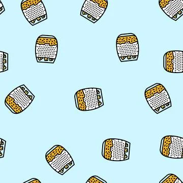 Chia pudding raw foodist vector seamless pattern Stock Illustration