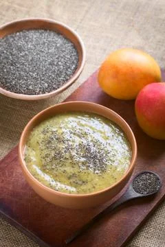Chia Seed and Mango Pudding Stock Photos