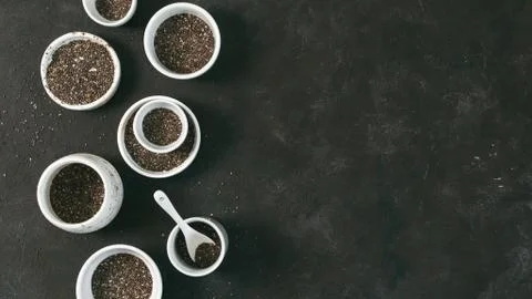 Chia seed flat lay 스톡 사진
