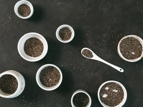 Chia seed flat lay 스톡 사진