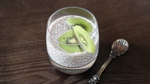 Chia seed pudding Stock Footage 61323166