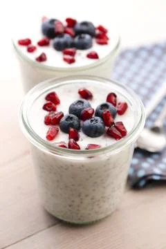 Chia seed pudding Stock Photos