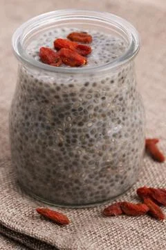 Chia seed pudding Stock Photos