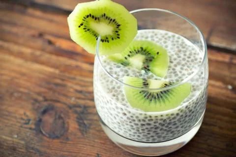 Chia seed pudding Stock Photos