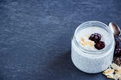 Chia seed pudding Stock Photos