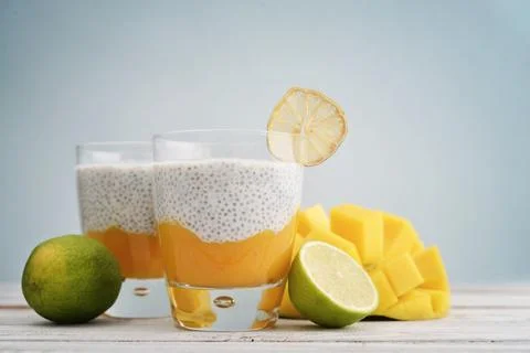 Chia seed pudding Stock Photos